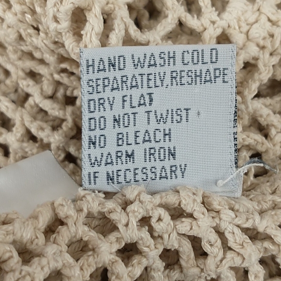 Silk Crochet Natural Cover up Tunic Top Sexy Neutral L Cream Neutral Washable - Picture 8 of 11